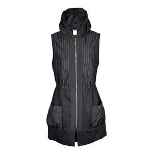 Women's Pinstripe Vest Black by Reina Lee Zipper Size M NWT